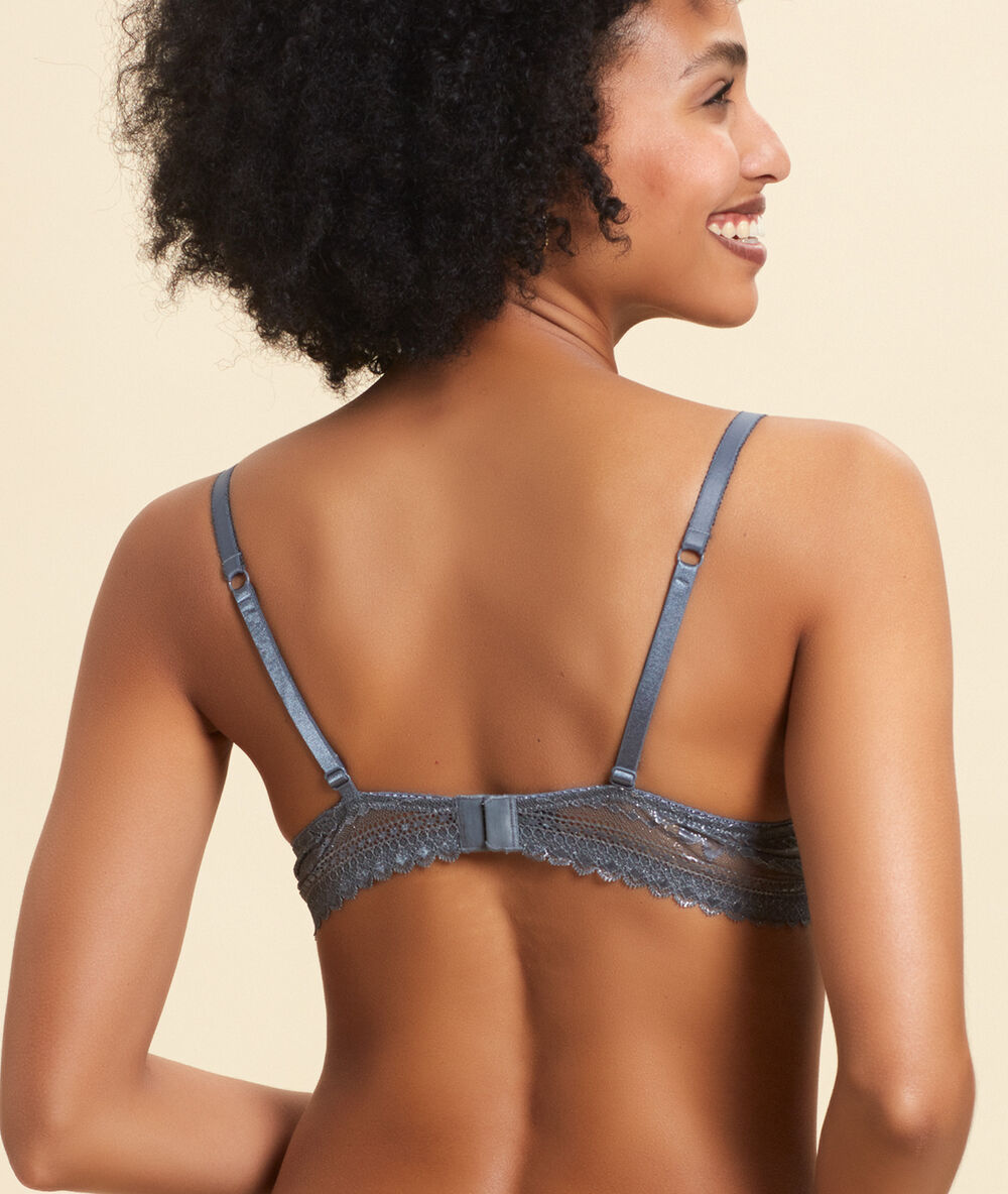Soutien-gorge n°2 - push-up plongeant imp bleu vert.