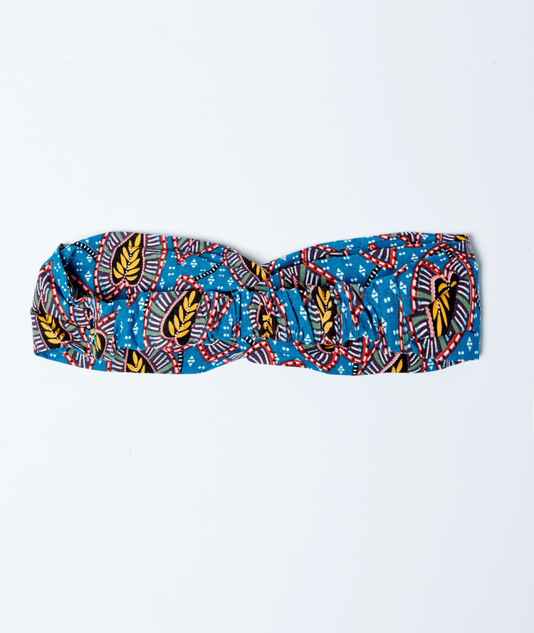 Headband imprimé multicolore.