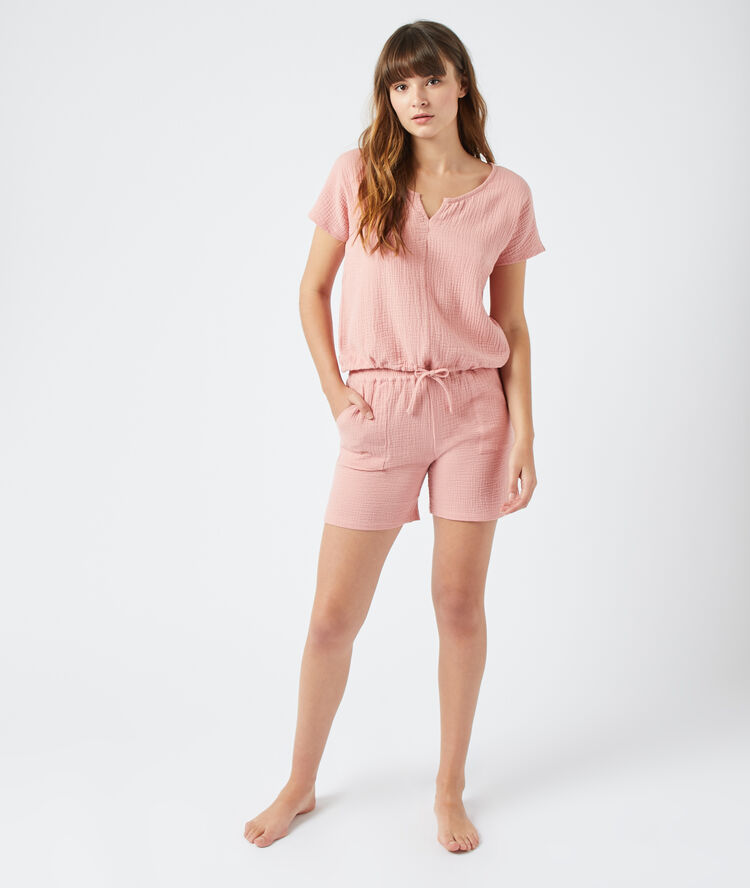 Top noué rose.