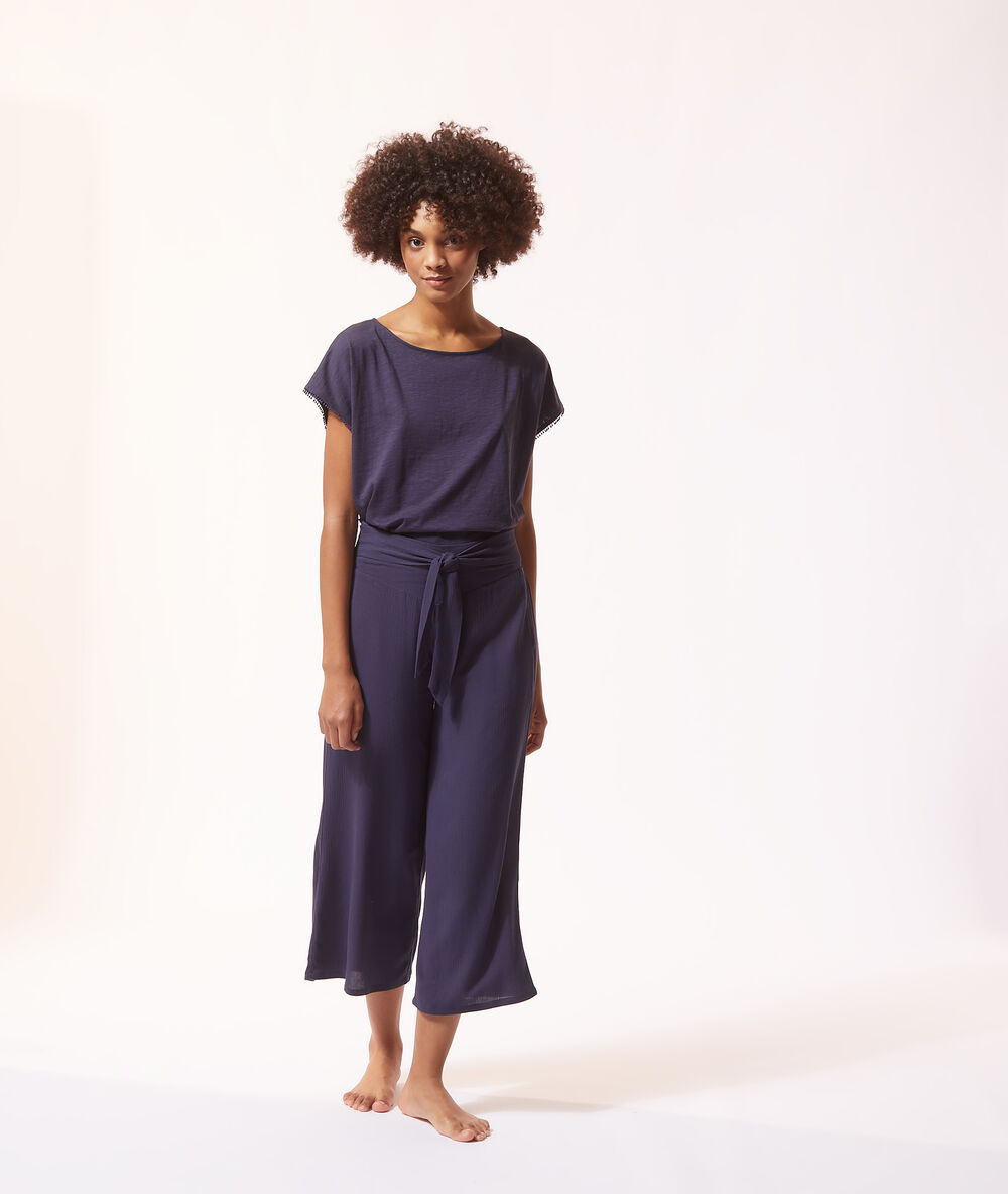 Top manches courtes indigo.