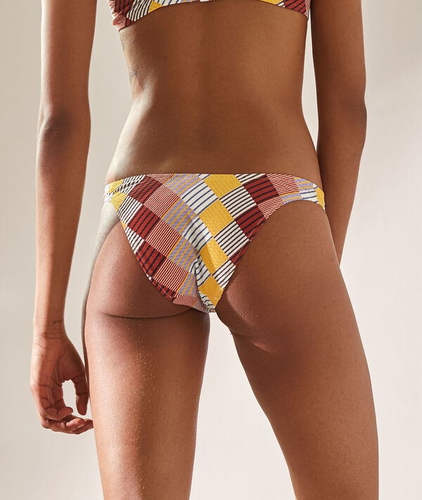 Bas de bikini high legs, motifs patchwork Bas de bikini high legs, motifs patchwork