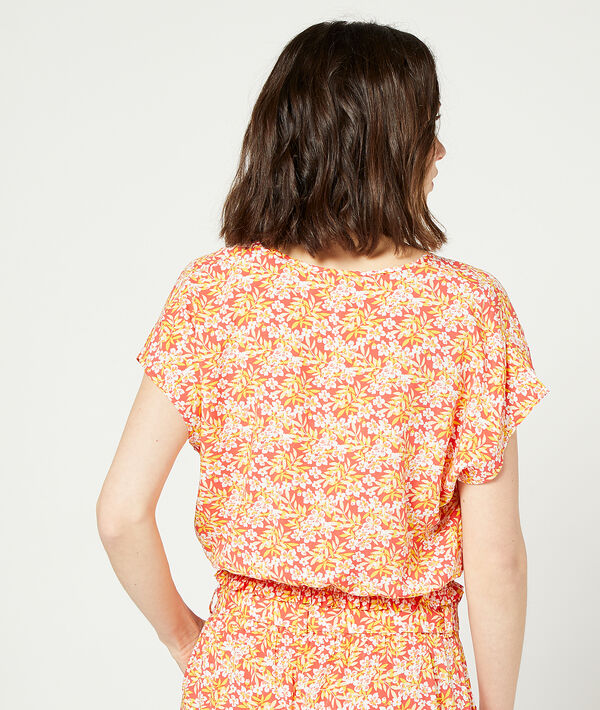 Top smocké imprimé fleuri Top smocké imprimé fleuri;${refinementColor}