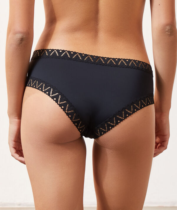 Hipster en microfibre, détails dentelle Hipster en microfibre, détails dentelle;${refinementColor}