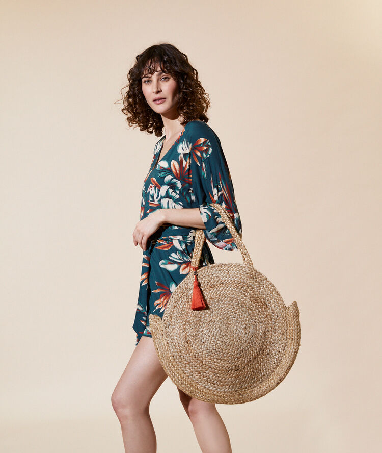 Panier de plage lin.