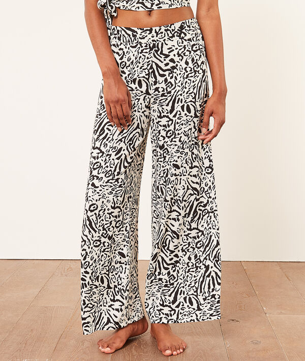 Pantalon taille haute évasé imprimé Pantalon taille haute évasé imprimé;${refinementColor}