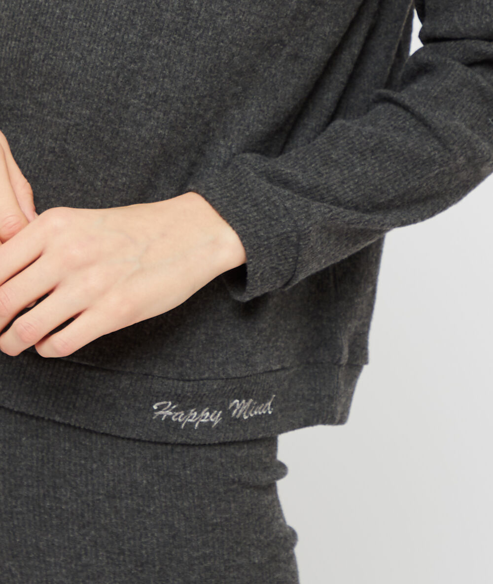 Top "happy mind" loungewear anthracite.