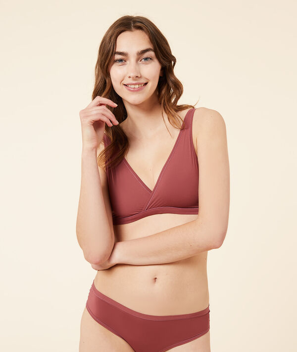 Brassière réversible cache-coeur en microfibre extensible Brassière réversible cache-coeur en microfibre extensible;${refinementColor}