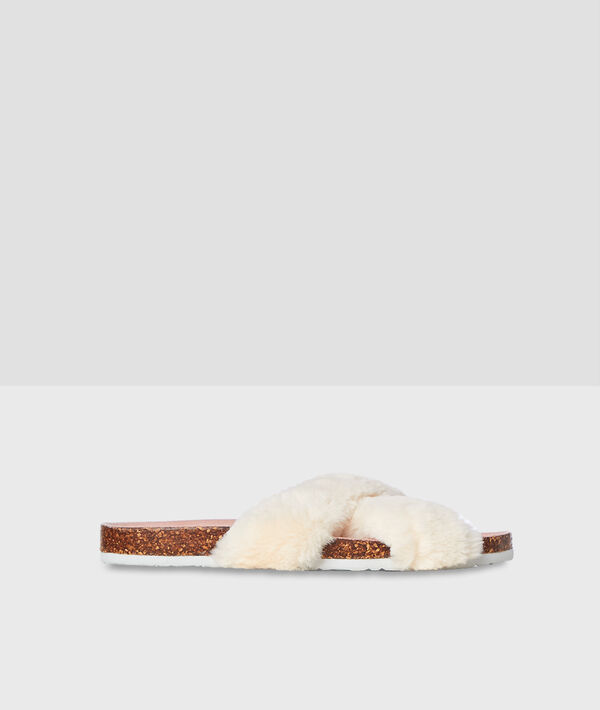 Chaussons ouverts fausse fourrure Chaussons ouverts fausse fourrure