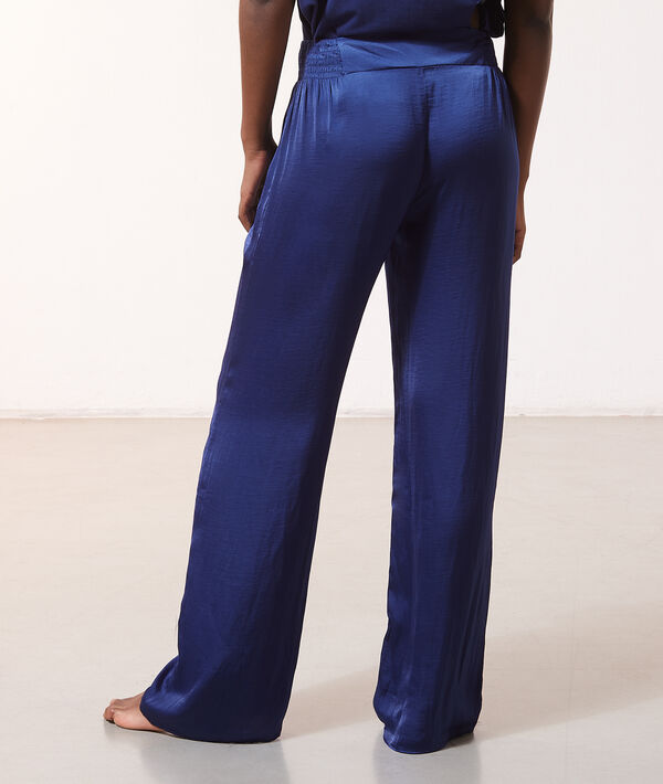 Pantalon de pyjama satiné à nouer Pantalon de pyjama satiné à nouer;${refinementColor}