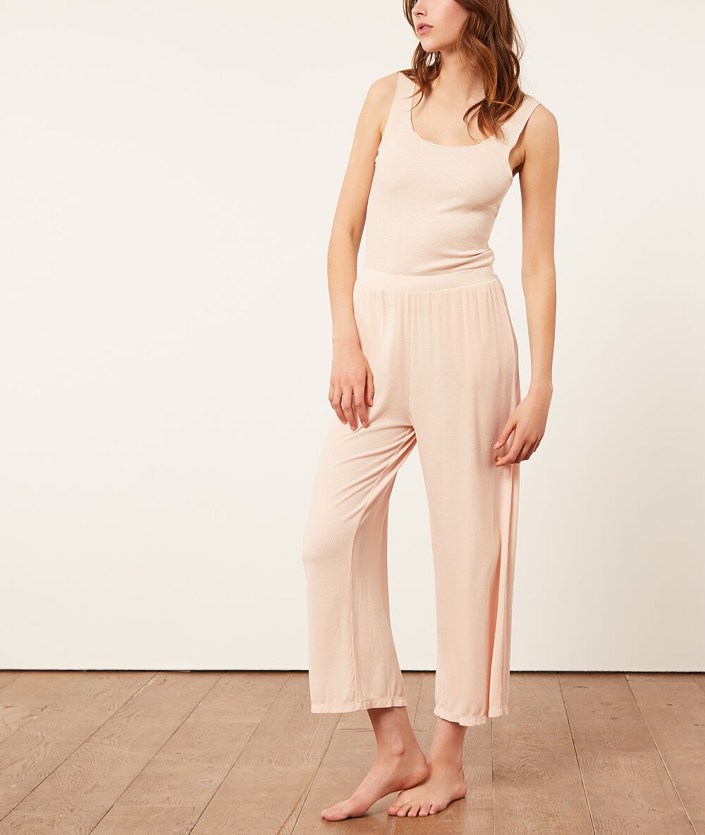 Pantalon de pyjama 7/8è rose poudre.