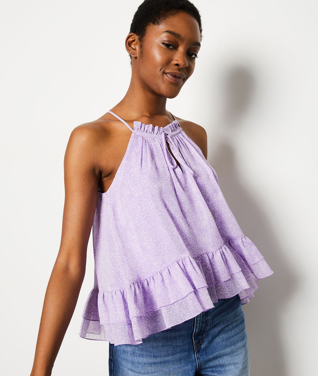 Caraco fines bretelles - Celeste Imp - XS - Mauve - Femme - Etam