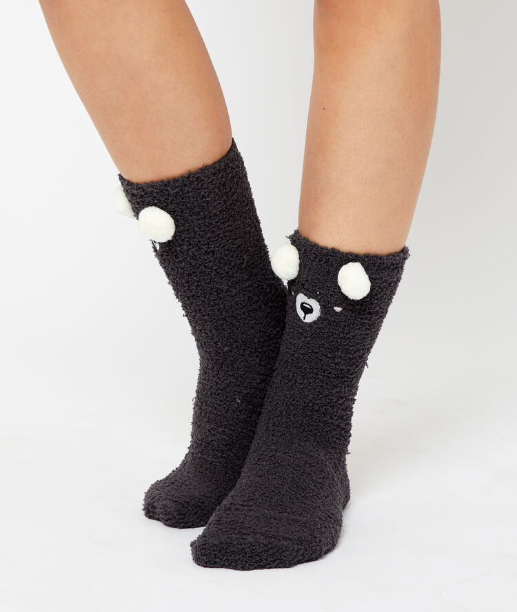 Coffret chaussettes animaux gris.
