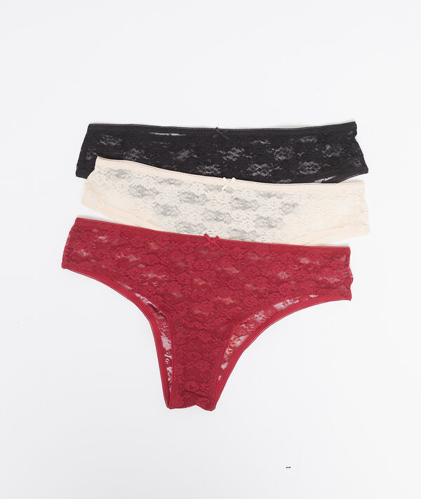 Lot de 3 hipsters en dentelle Lot de 3 hipsters en dentelle