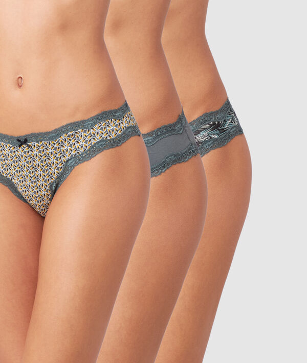 Lot de 3 culottes à bords dentelle Lot de 3 culottes à bords dentelle
