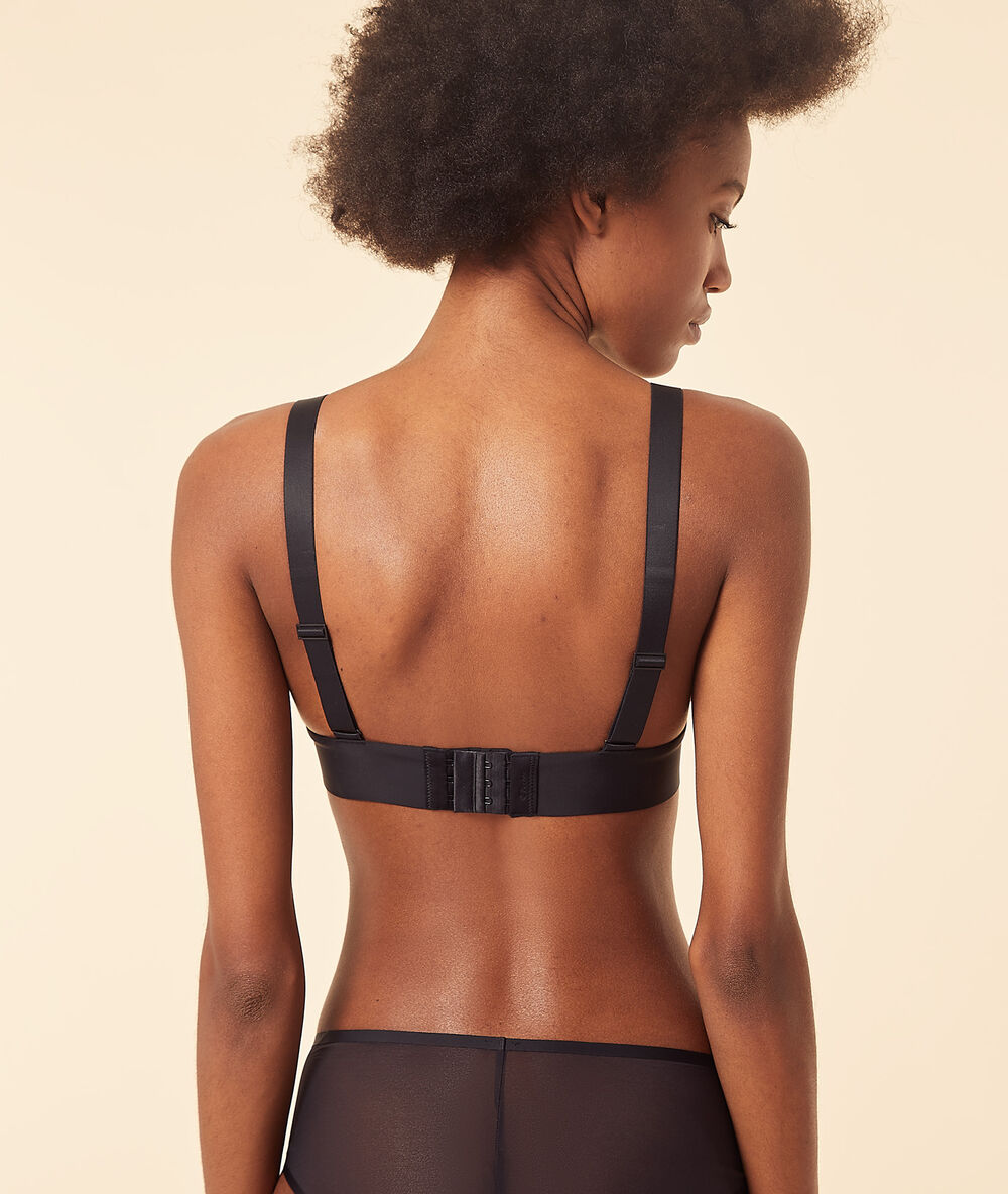 Soutien-gorge n°8 - triangle en tulle sans armatures noir.