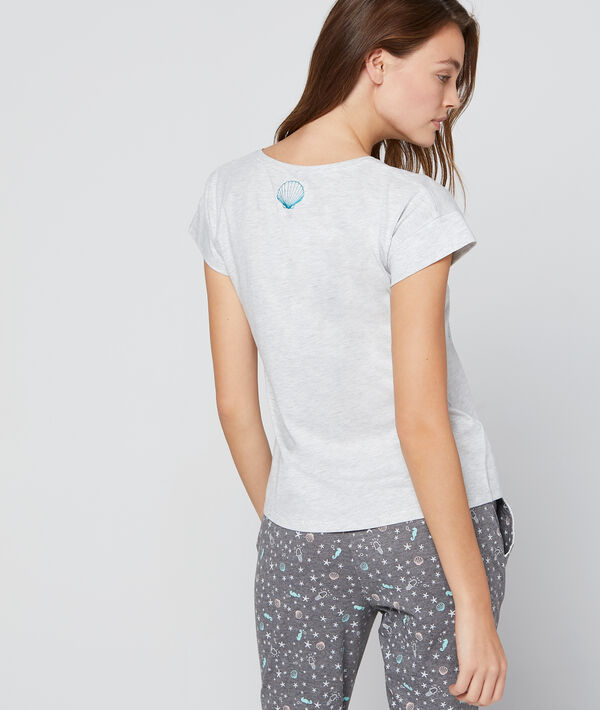 T-shirt imprimé et sequins à message T-shirt imprimé et sequins à message