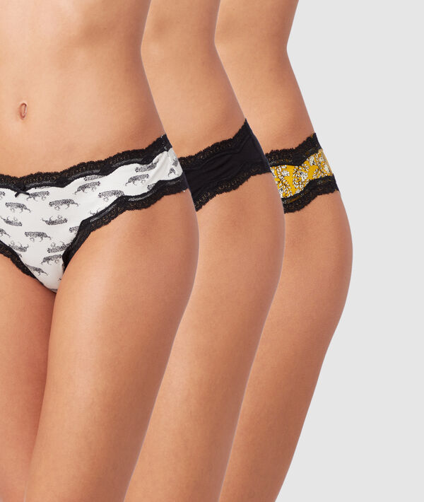 Lot de 3 culottes à bords dentelle Lot de 3 culottes à bords dentelle