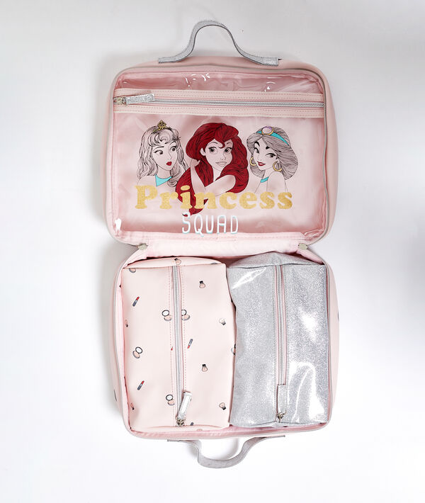 Pack de 3 trousses de toilette rose.