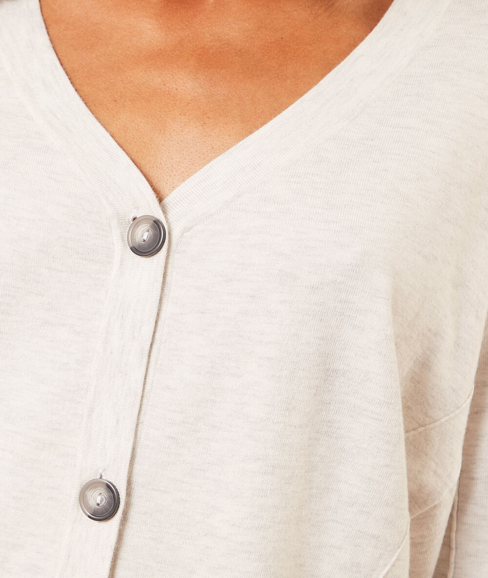 Gilet manches 3/4 gris clair.