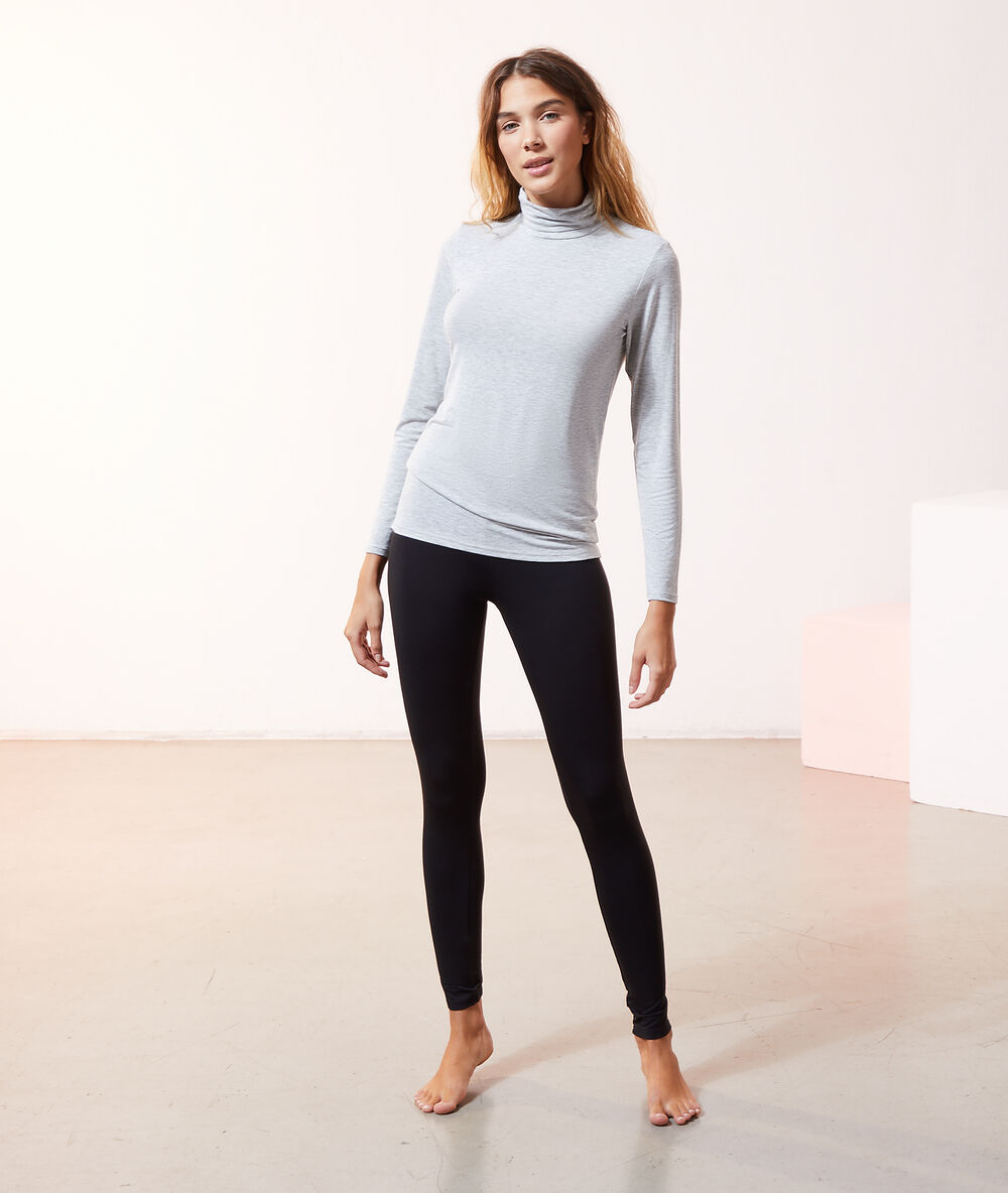 Legging mailles fines noir.