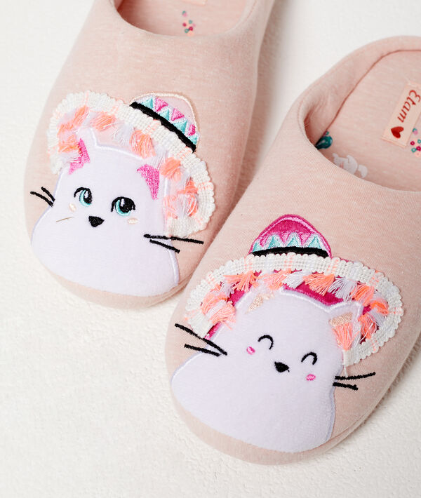 Chaussons motif chat - MERIDA - 36/37 - Rose - Femme - Etam