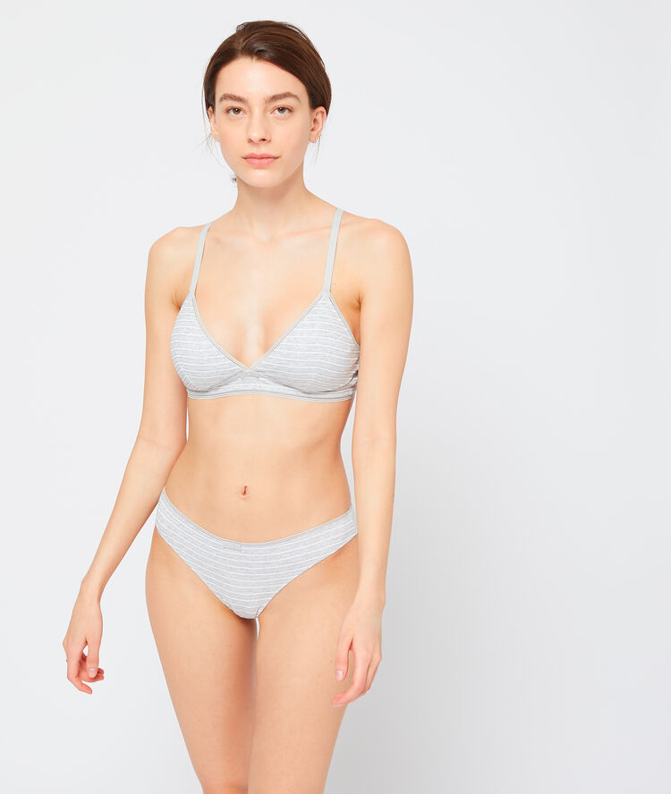 Triangle coton, mousses amovibles gris.