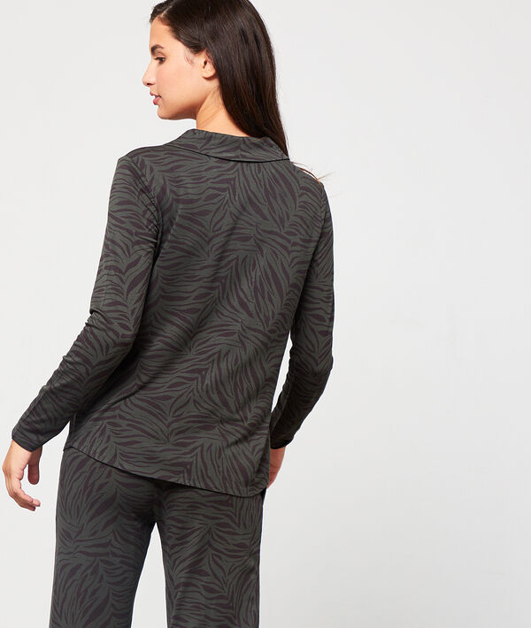 Chemise de pyjama imprimé zébré Chemise de pyjama imprimé zébré;${refinementColor}