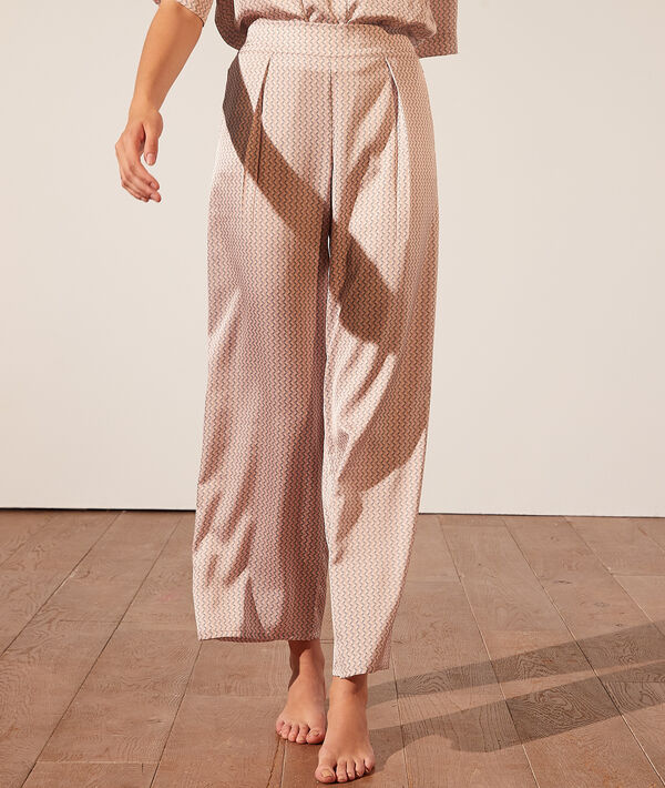 Pantalon de pyjama satiné imprimé Pantalon de pyjama satiné imprimé;${refinementColor}