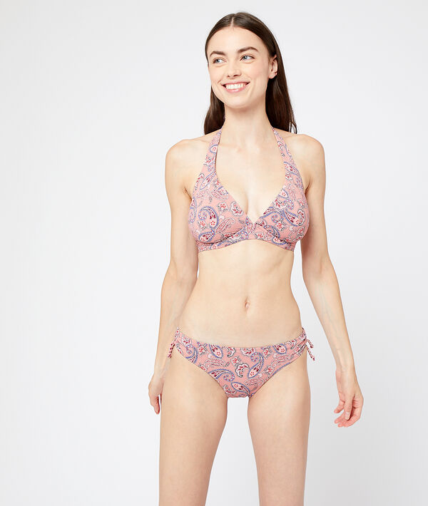 Haut de maillot de bain corbeille, bretelles multipositions multicolore.