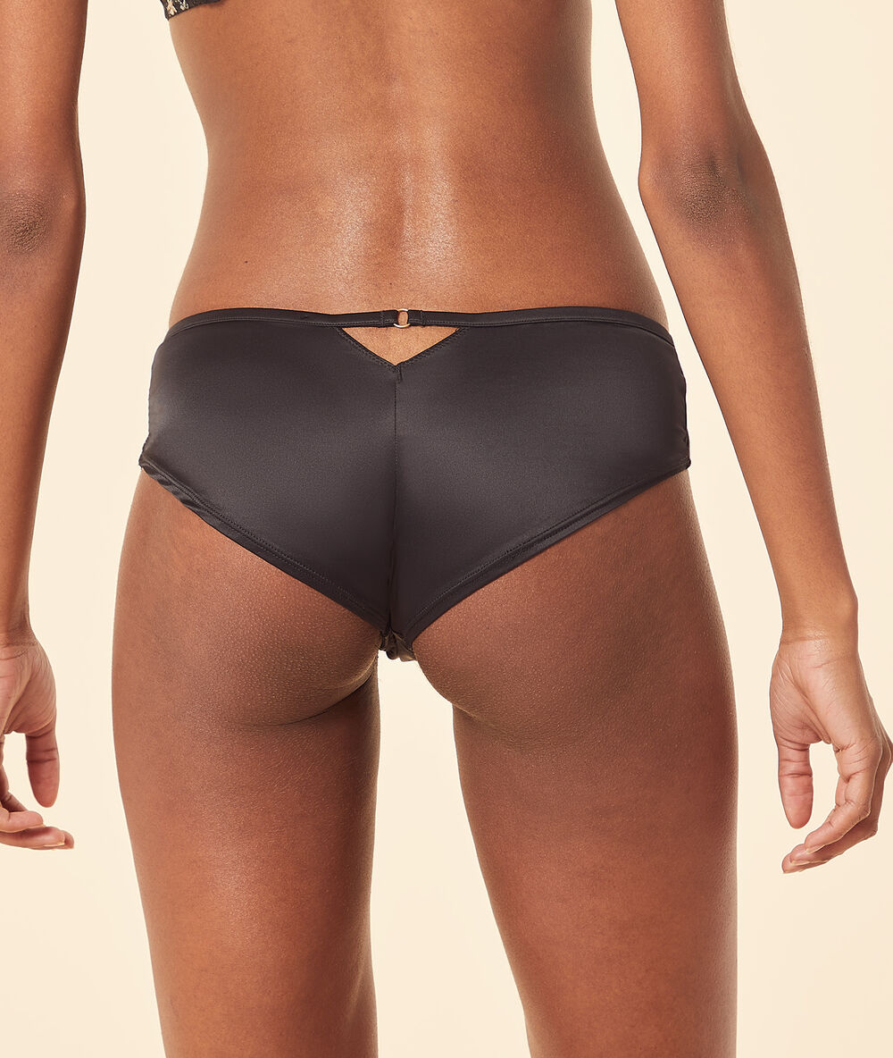 Hipster en microfibre et tulle noir.