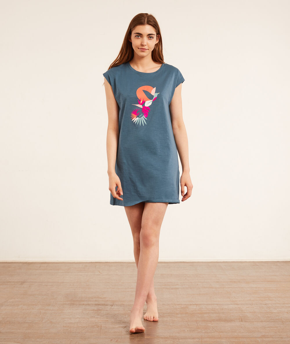 Chemise de nuit "cool summer" bleu.