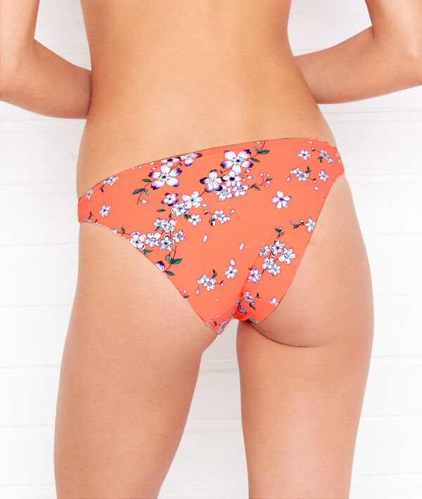 Bas de bikini simple corail fluo.