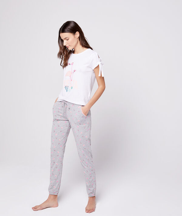 Pantalon imprimé gris.