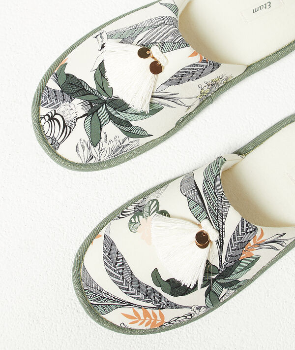 Mules imprimé feuillage Mules imprimé feuillage;${refinementColor}