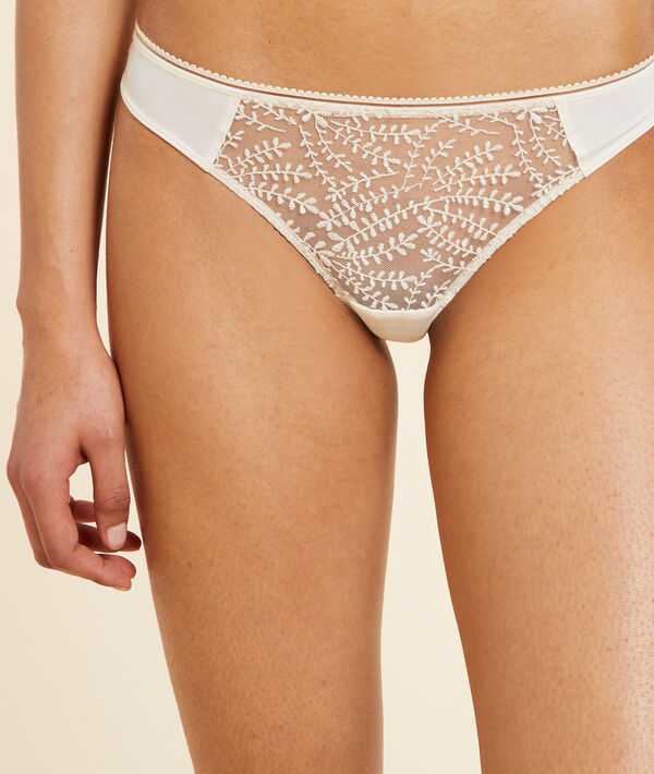 Tanga en tulle brodé Tanga en tulle brodé;${refinementColor}