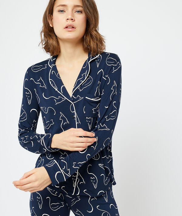 Chemise imprimée chats Chemise imprimée chats;${refinementColor}