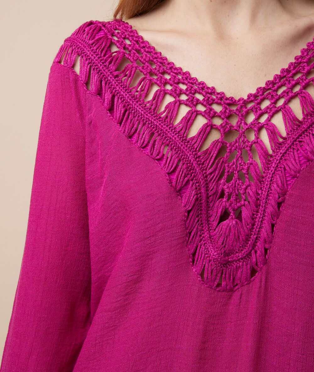 Tunique de plage fushia.