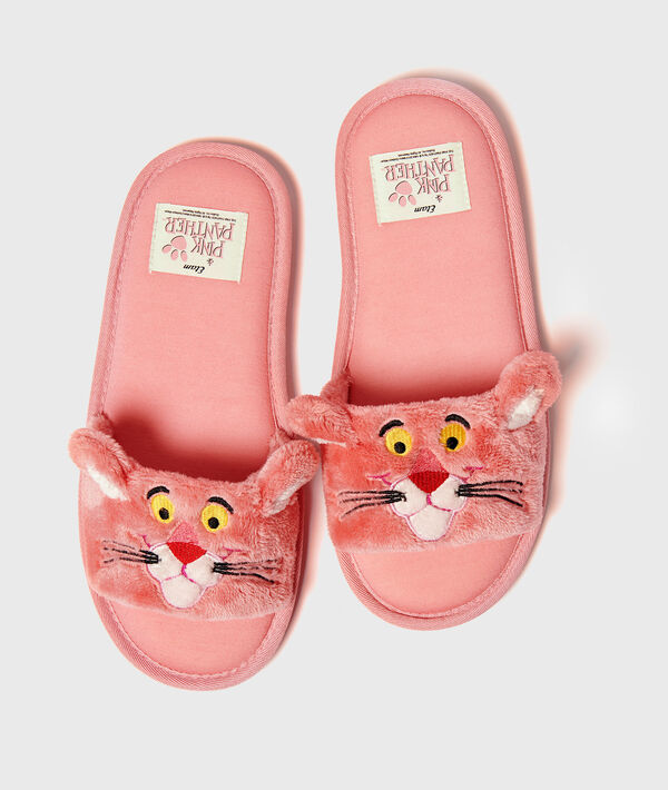 Chaussons doudou ouverts Panthère Rose Chaussons doudou ouverts Panthère Rose;${refinementColor}