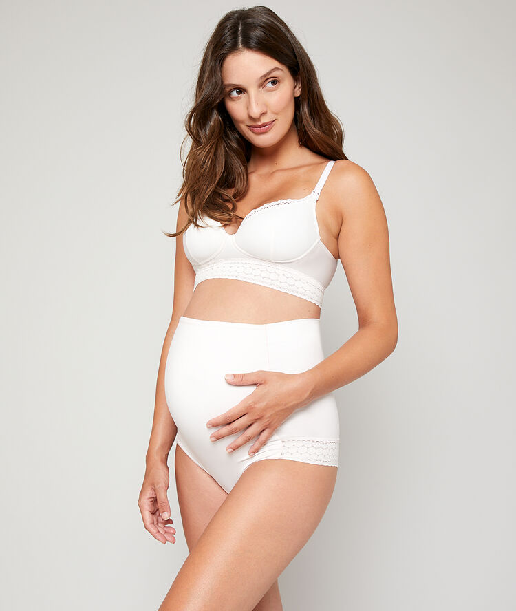Culotte taille haute, ceinture rabattable blush.