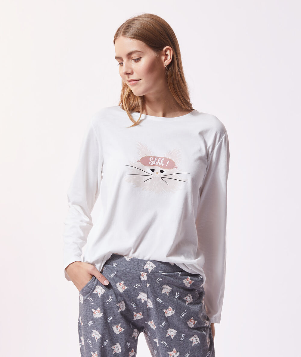 Pyjama 3 pièces "shhh", veste micropolaire anthracite.