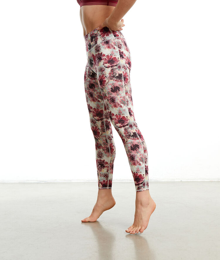 Legging de yoga long à fleurs multicolore.