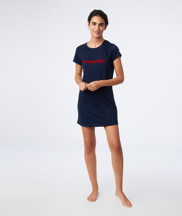 Chemise de nuit "frenchie" marine.