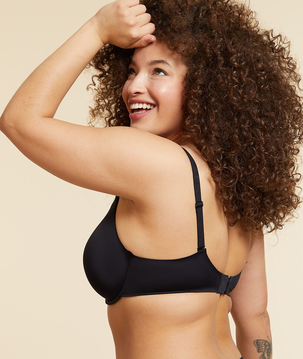 Soutien-gorge corbeille, bonnet e noir.