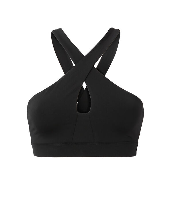 Brassière de sport en tulle - maintien léger noir.