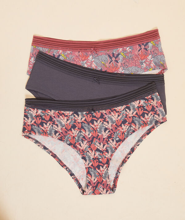 Lot de 3 shortys en coton imprimé Lot de 3 shortys en coton imprimé;${refinementColor}