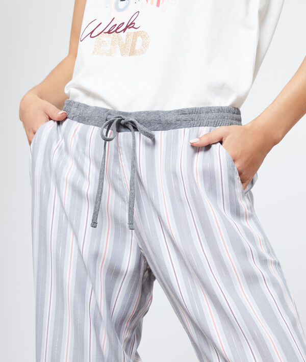 Pantalon à rayures multicolore.