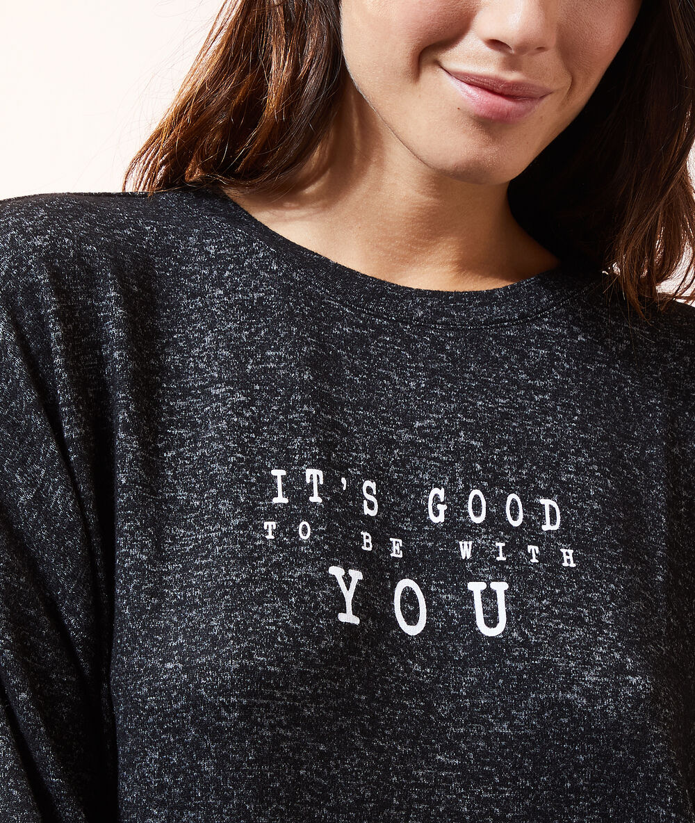 Top manches longues "it's good to be with you" anthracite.
