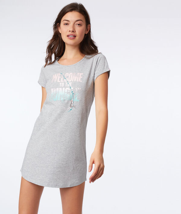Chemise de nuit en coton bio gris.