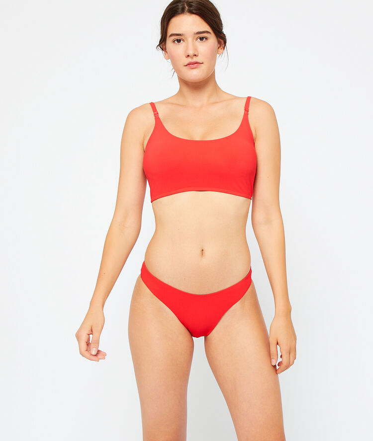 Bas de bikini high leg rouge.