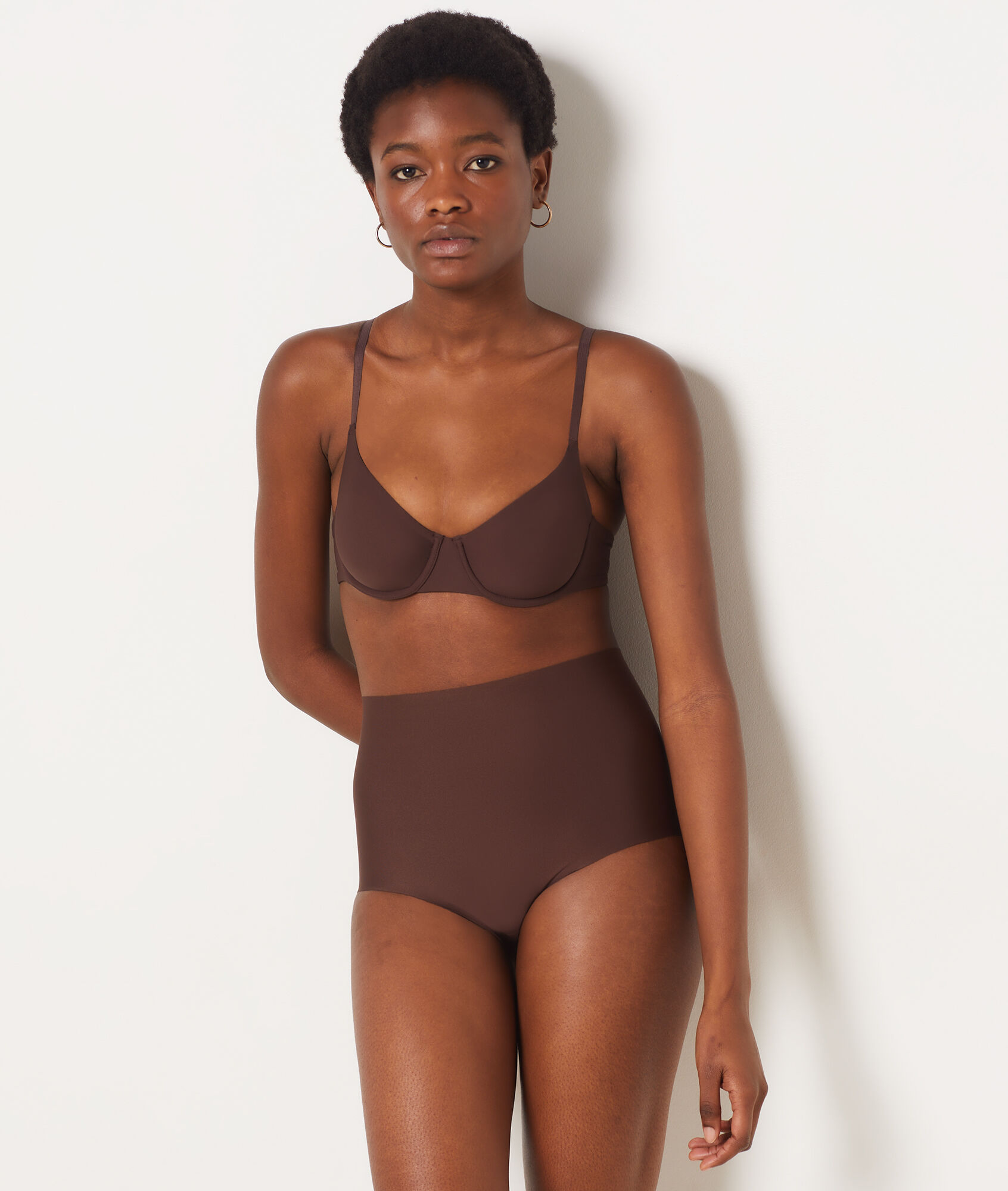 Culotte taille haute - maintien fort - Control By Etam - S - Marron - Femme - Etam